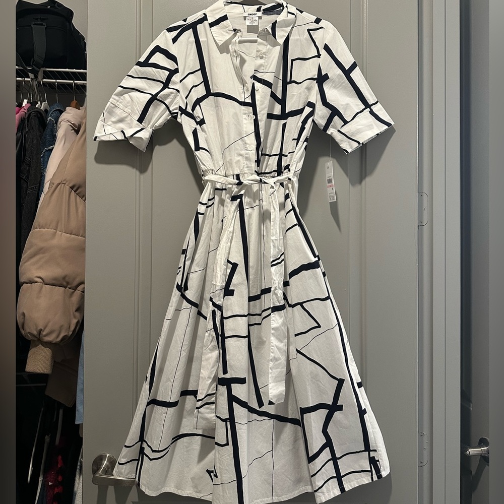 DKNY Black & White Dress